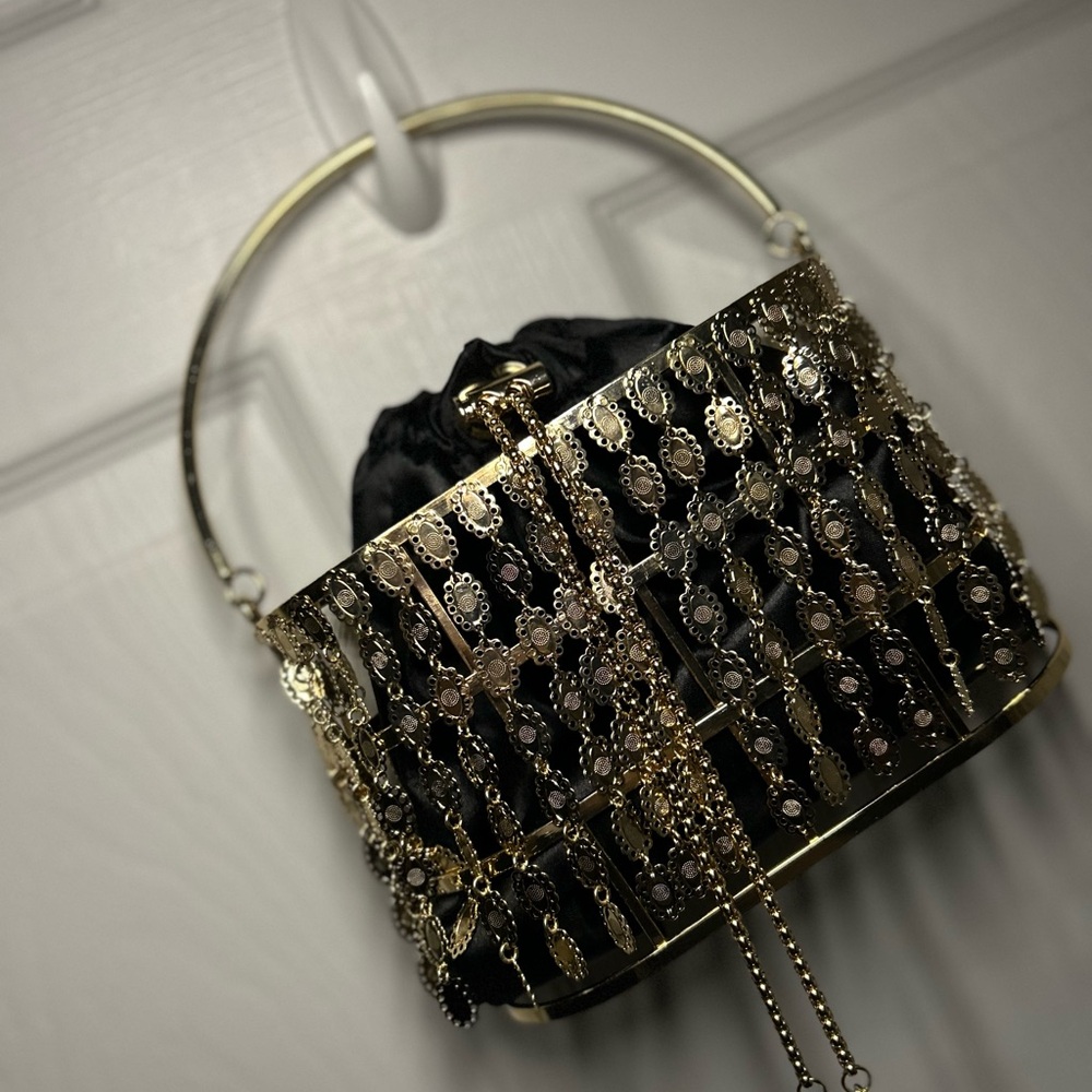 Elegant Black and Gold Women's Bag